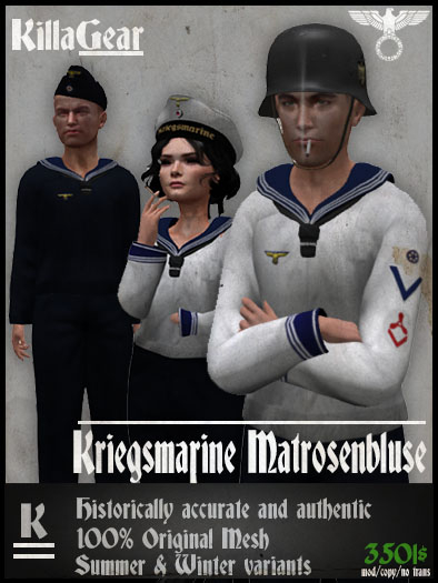 Second Life Marketplace - [KILLAGEAR] Kriegsmarine Uniform